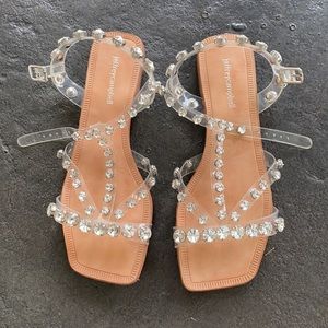 Jeffrey campbell clear and rhinestone studd sandal